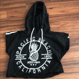 Black Pacific Beach good vibes crop top